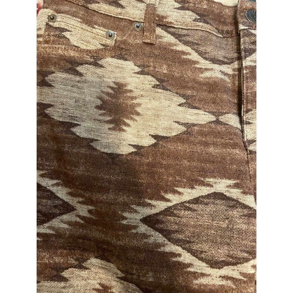 NWT - Lauren Jeans Co.  modern straight tan multi aztec size 12 - Picture 5 of 9